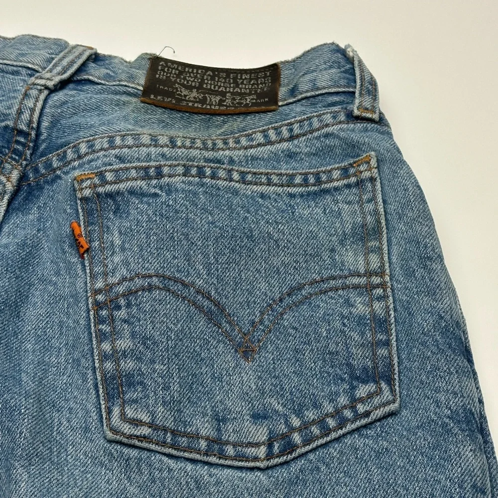 Vintage Levi' Strauss 881 Fit‎ Tab Blue Jeans 1992 orange tab women’s size 12